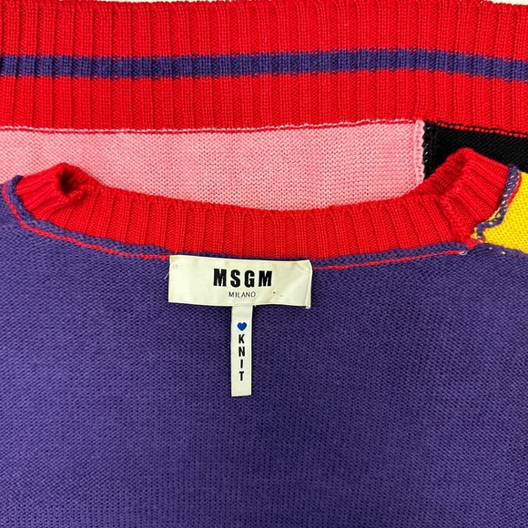 MSGM Color Block Patchwork Wool-Blend Sweater (Multicolored) - Picture 14 of 16